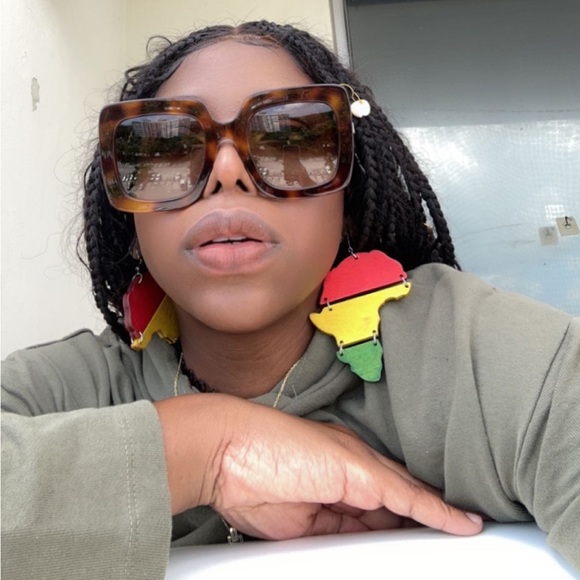 New Gucci Oversized Square Havana Brown GG0328s 002 Sunglasses